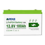 ANENJI 12.8V/25.6V 100AH LiFePO4 Lithium Battery Max.1280Wh 2560Wh Energy, Low Temperature Protection 24V 100AH Battery