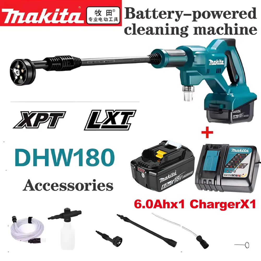 2026 New Model Makita DHW180 18V LXT Cordless High‑Pressure Washer Portable High‑Flow Battery Powered Cleaning Power Tool