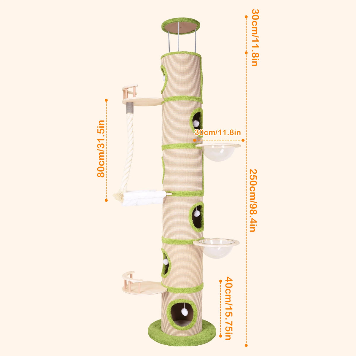 Forest Large Cat Modern Cat Tower with Sisal Scratching Pad Cat Climbing Frame Super Large Cat Tree Tower for Indoor Cats Adults