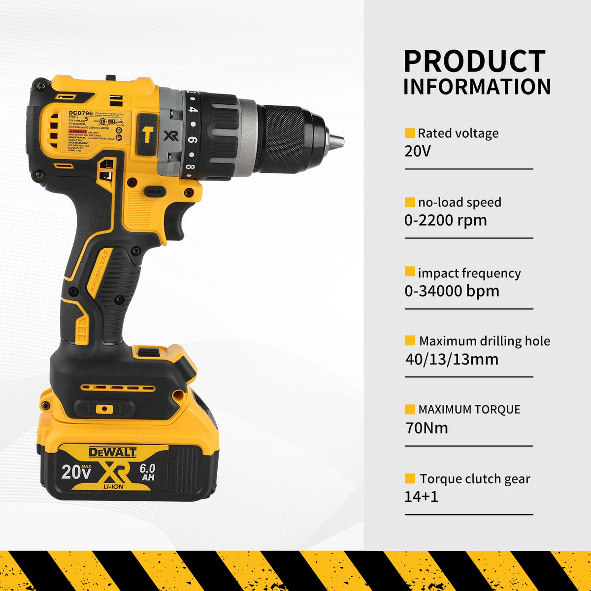 DEWALT 796 18V Brushless High Torque Impact Screwdriver Portable for Home Improvement DIY & Professional Work