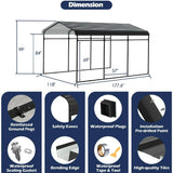 Metal Carport, Heavy Duty Carport Canopy with Galvanized Steel Frame and Roof, Outdoor Storage Shed, Car Tent, Customized