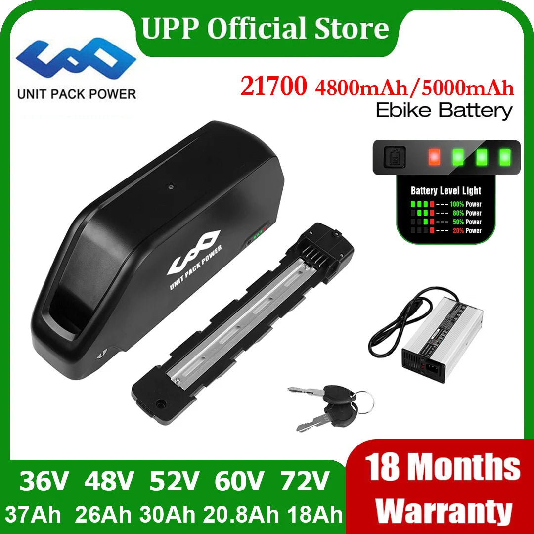 Original 21700 EBike Battery 48V 52V 25Ah 24Ah 60V 72V 36V 20Ah Electric Bicycle Bateria for 2000W 1500W 1000W 500W 350W 250W
