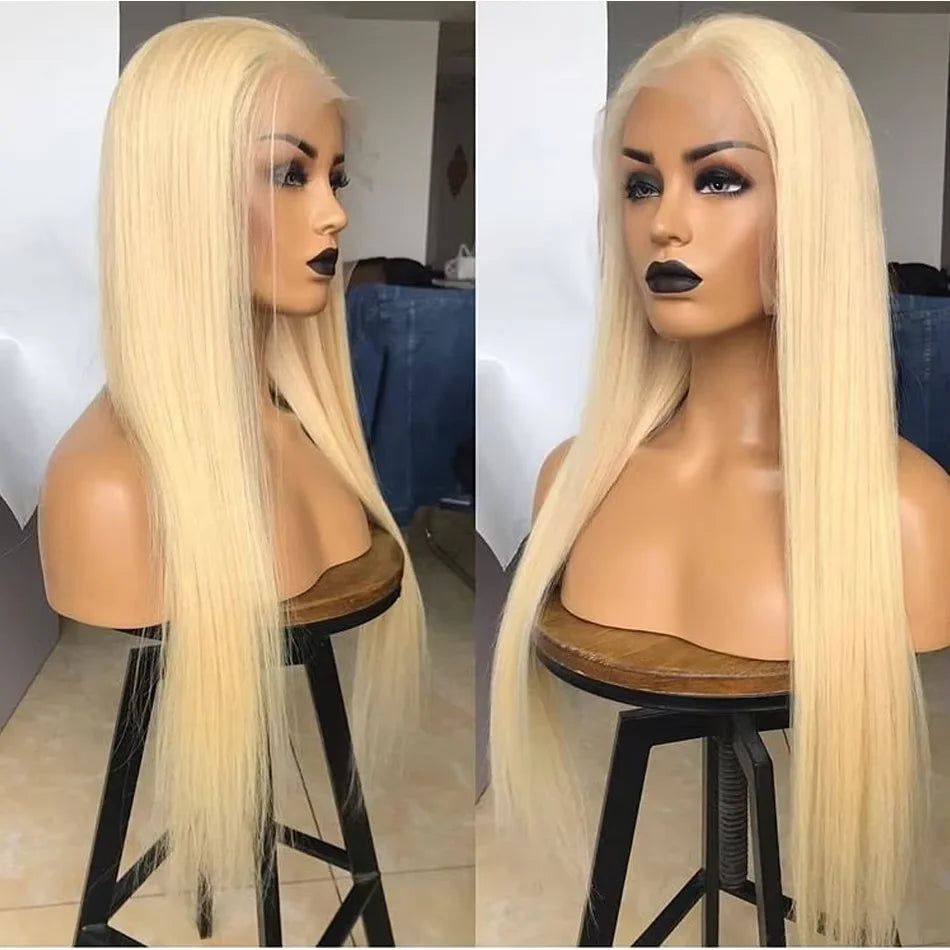 13x4 13x6 HD Transparent Full Lace Frontal Wigs 613 Blonde Colored