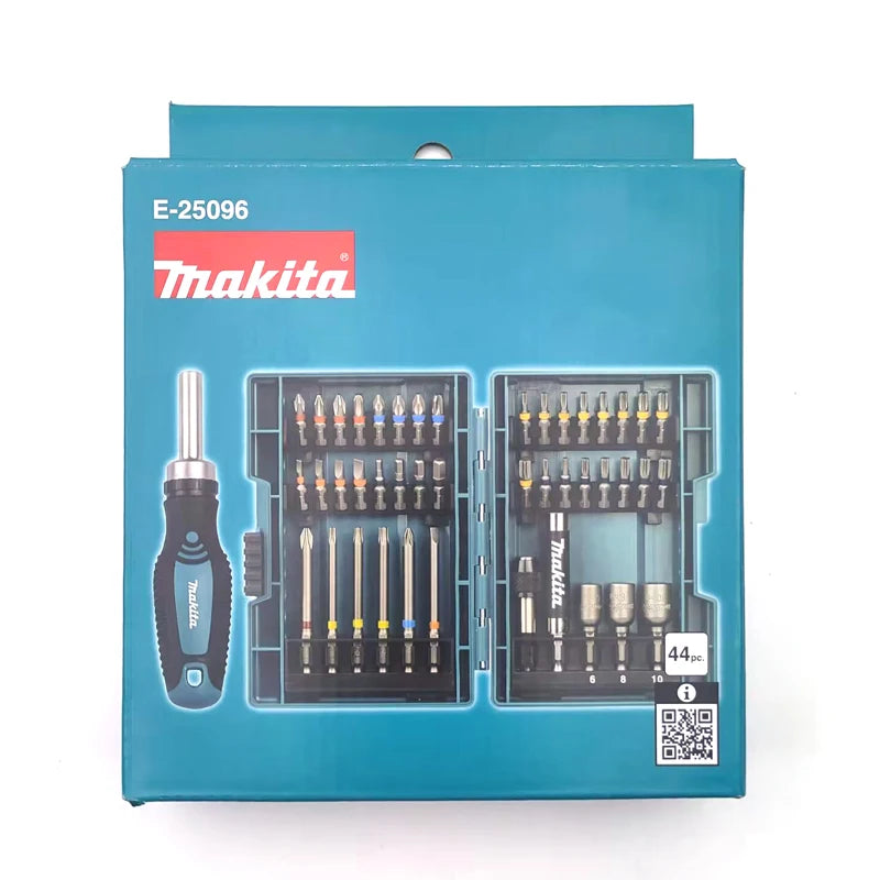 Makita E-25096 Ratchet Screwdriver Hexagonal Sleeve Screwdriver Bits 44PCS Set Tool Attachments