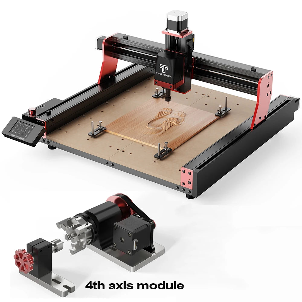 Twotrees TTC450 PRO Laser Milling Engraver Machine 4 AxisDIY Woodworking Cutting Screen UI Upgrade Support Switching Laser Mode