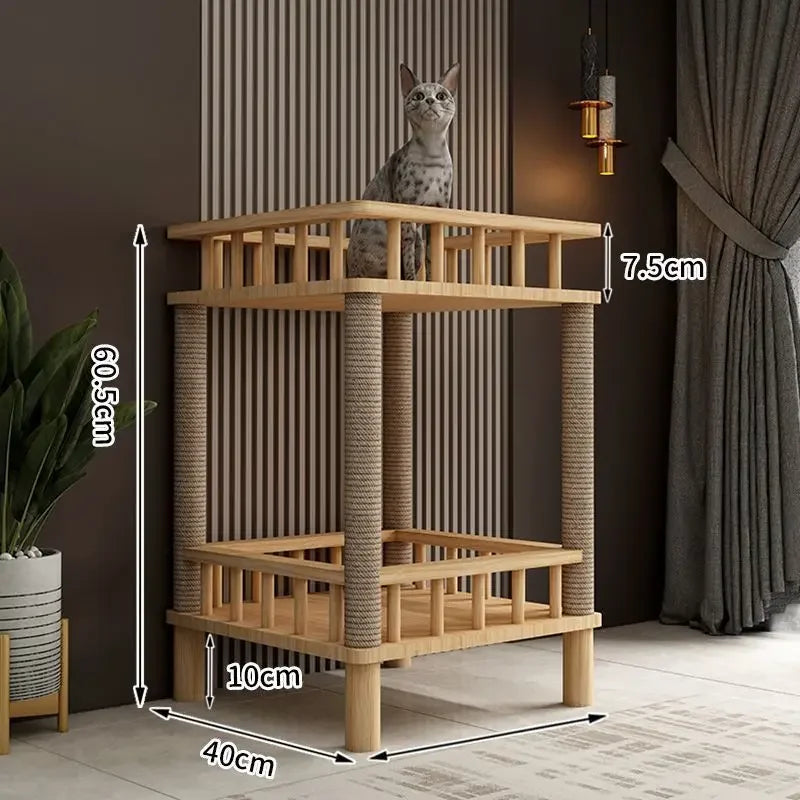 I L Solid Wood Cat Nest Cat Climbing Frame Space Capsule Cat Villa Nest Shelf Pet Toy Scratchers Products Furniture Accessories