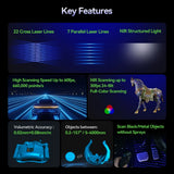 Creality Raptor Pro 3D Scanners 22+7 Blue Laser Line/NIR High Accuracy Speed Anti-Shake Tracking 24Bit Color Scan Blue NIR Ligh