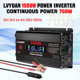2600W 2000W 1500W Car Inverter 12V 110V Power Inversor Smart LCD Display Power Supply for Outdoor Camera/Phone/Drone Charging