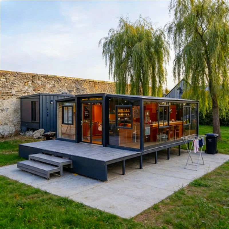 Container House Luxury 40 Feet Assemble Prefab Mobile Home with Pot House Feature for Bedrooms or Mall Use Modular House