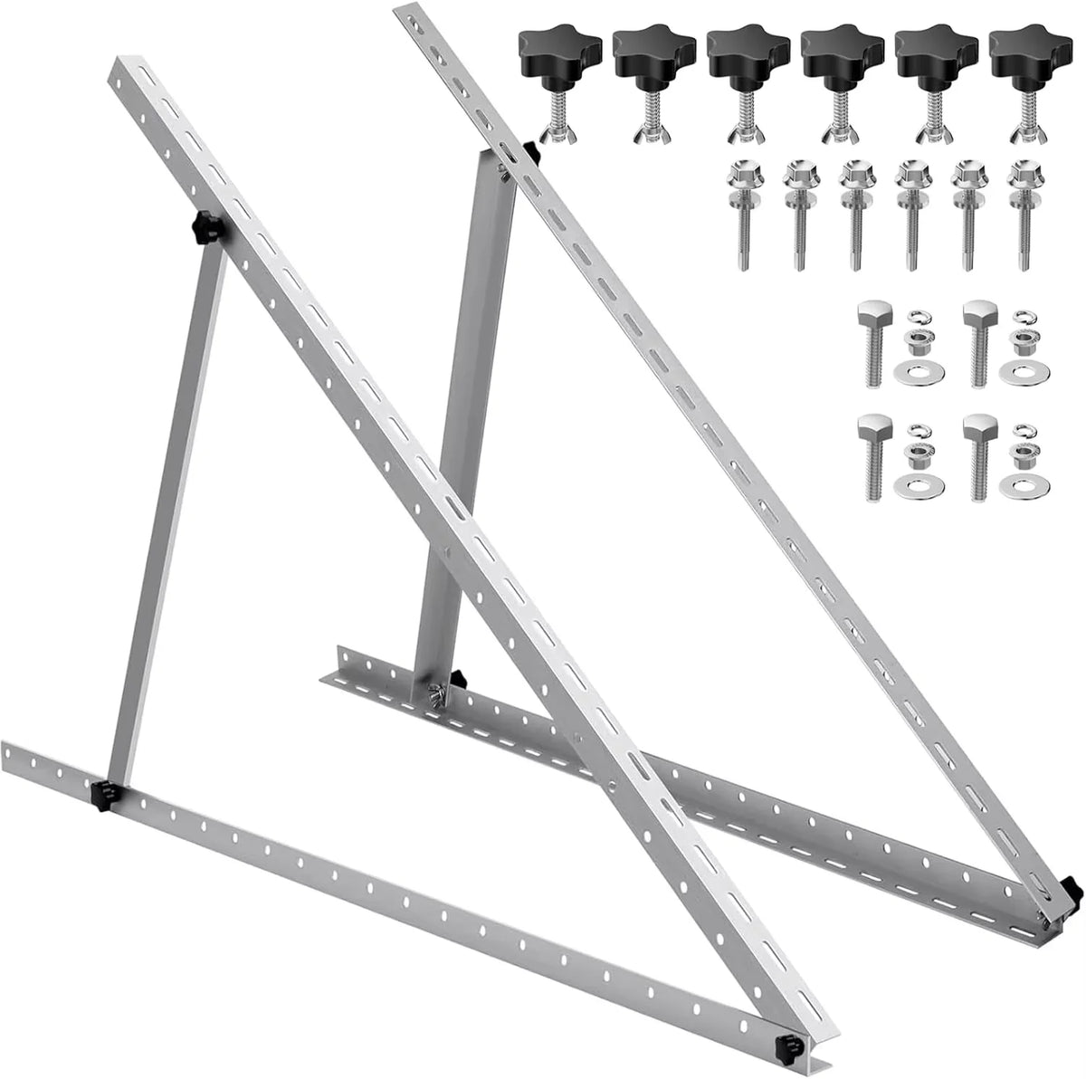 RVPOZWER 47in Adjustable Solar Panel Mount Bracket Heavy‑Duty Tilt Legs Stand 1/2/4 PCS for Roof RV Caravan Boat Off‑Grid Outdoor Solar Panel Installation