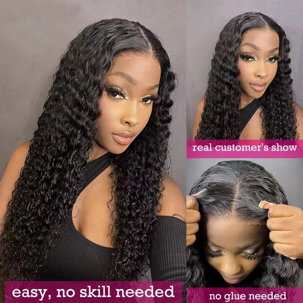 40 Inch Deep Wave Frontal Wig 13x4 13x6 HD Lace Frontal Human Hair Wigs 5x5 Hd Lace Closure Wig Glueless Human Hair Curly Wigs