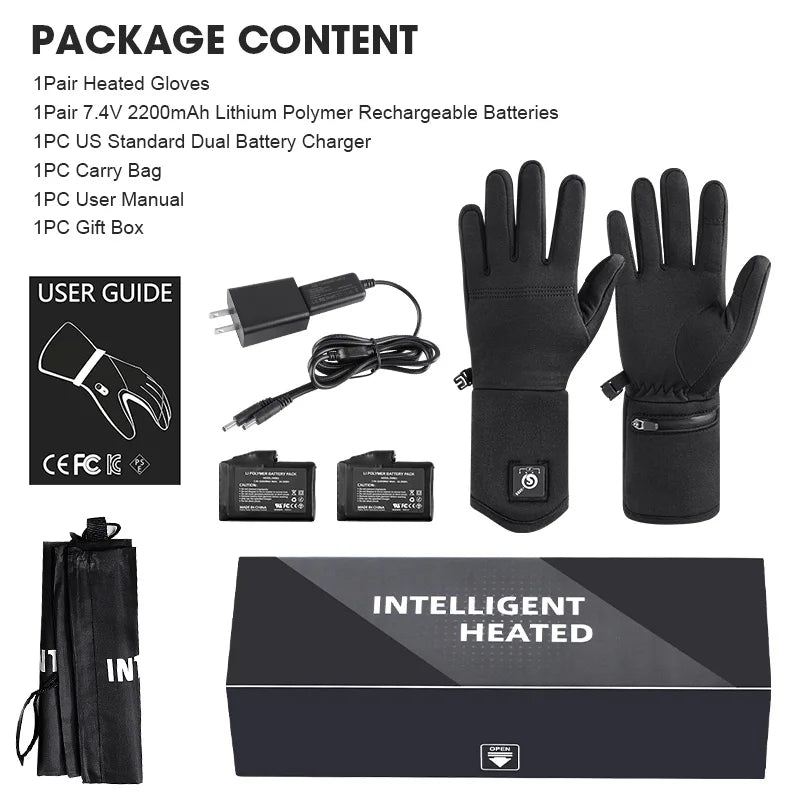 Savior Heat Electric Heated Glove Liners for Men Women Rechargeable Battery Heating Riding Ski Snowboarding Cycling Thin Gloves