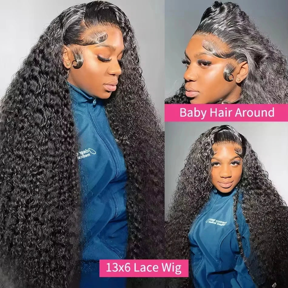 13X4 13X6 Water Wave Hd Transparent Lace Front Wigs Deep Wave Lace