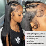 13x6 Bone Straight Human Hair Lace Frontal Wig 5x5 6x4 Easy-Go Lace Wigs For Women Pre Plucked 13x4 Lace Front Wig 100%Humanhair