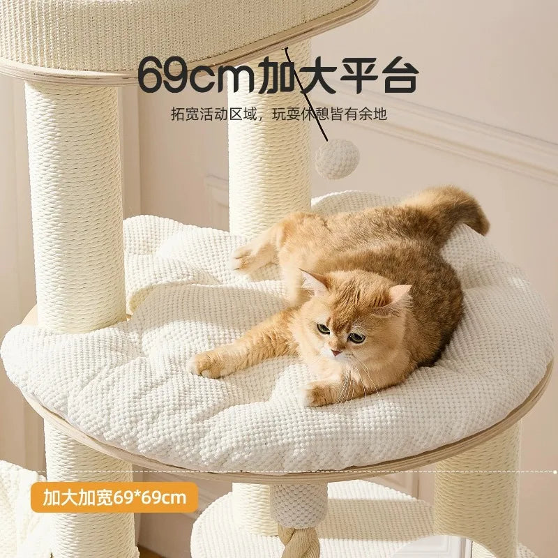 Modern Minimalist Solid Wood Cat Climbing Frame Nordic Creative Pet Toy Cat Nest Furniture & Scratchers Tapis Griffoir Chat FYCT