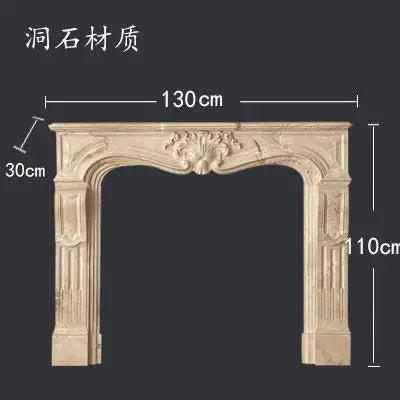 Marble French fireplace American modern retro silent wind natural travertine stone fireplace
