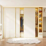Any Size Custom Cream Style Honeycomb Aluminum Sliding Wardrobe Bedroom Full Hanging Clothes Eco Friendly Large Capacity Storage