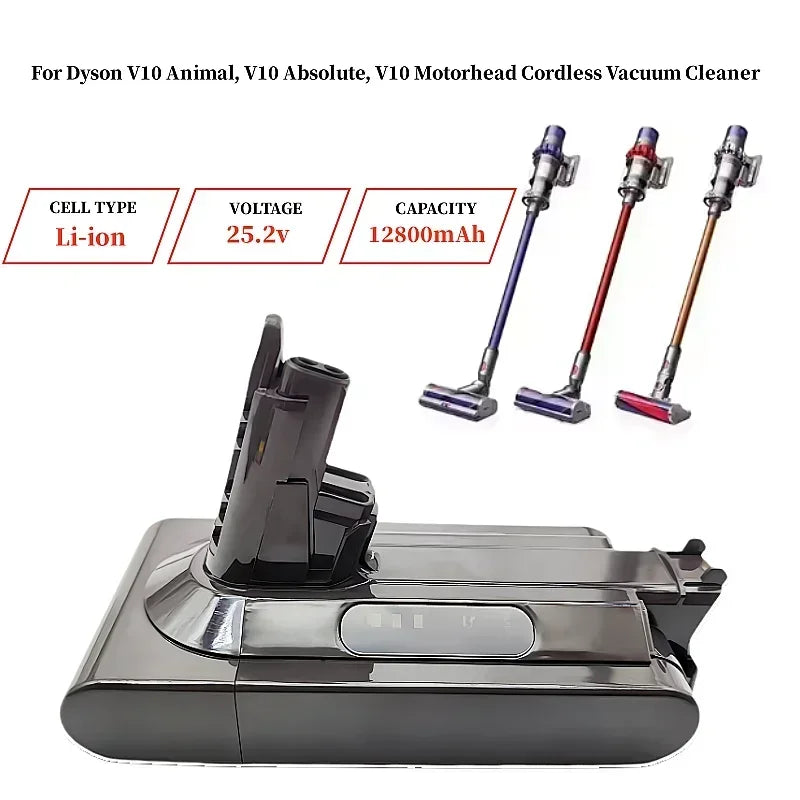 25.2V For Dyson V10 Battery V10 Animal Absolute Fluffy Cordless Vacuum Cleaner NEW 25.2V 3800mAh-12800mAH DYSON V10 batterie