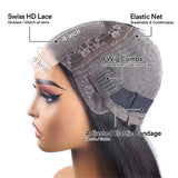Wear And Go Glueless Bob Wig Human Hair Short Body Wave Lace Front Wigs Pre Cut Brazilian Hair 4X4 Hd Lace Closure Wig For Women