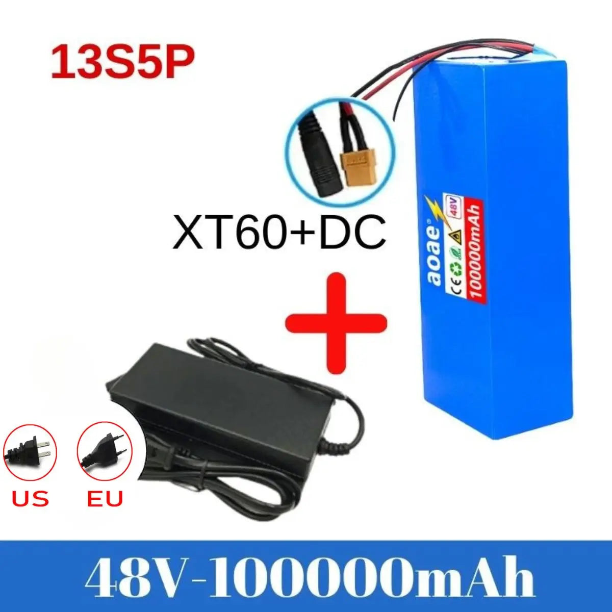 48V 100ah 13s5p Lithium Battery Pack 48v 100000mAh 250W-2000W Citycoco Motorized Scooter Batteries Built in 50A BMS
