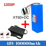 48V 100ah 13s5p Lithium Battery Pack 48v 100000mAh 250W-2000W Citycoco Motorized Scooter Batteries Built in 50A BMS