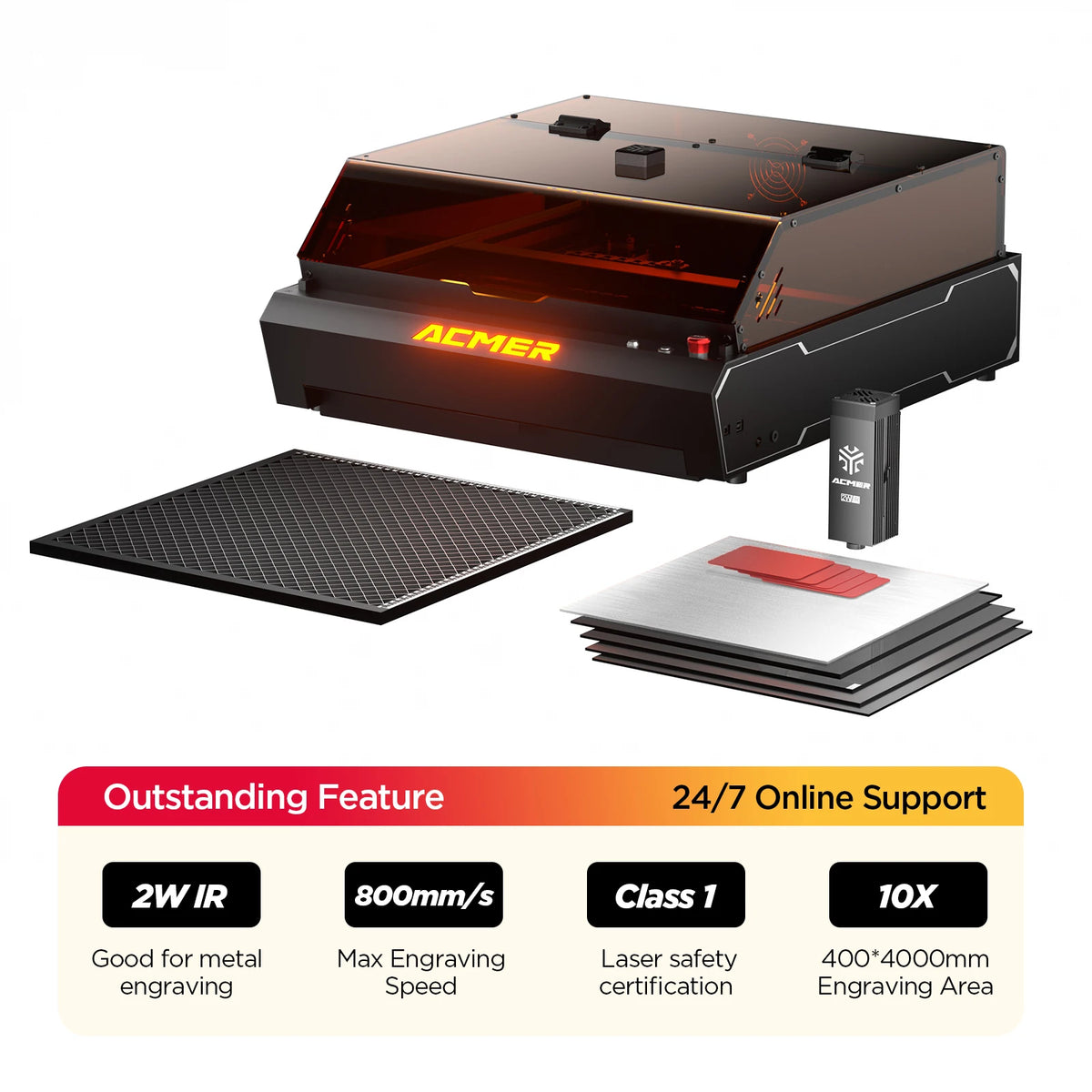 ACMER P3 Laser Cutter Engraving Machine Fully Enclosed Dual Laser CNC High Speed Engraving Cutting Machine herramientas Tools