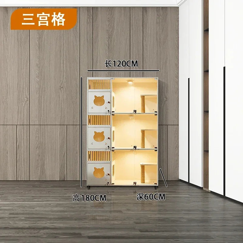 Cat cage villa solid wood household  display cabinet custom  cabinet  house pet store foster breeding three-layer  h
