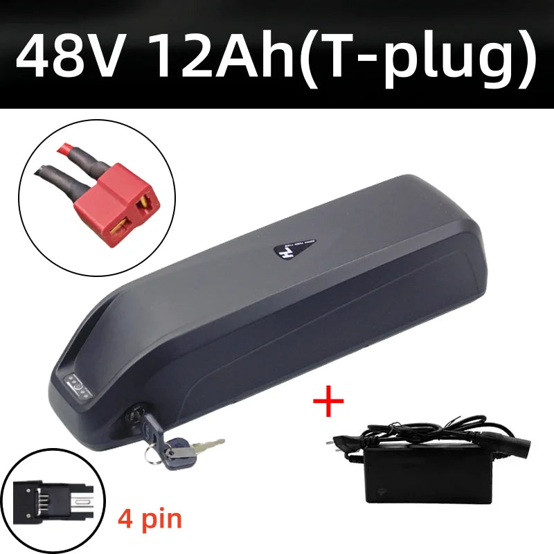 Hailong Downtube Lithium Battery 36/48/52V, 12-30Ah Capacity for Bafang BBS02 BBS03 BBSHD E-Bike Motors