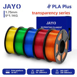 JAYO 3D PETG/PLA/PLA PLUS Filament 1.75mm PLA Filament 5 Rolls For Bambu FDM 3D Printer Neatly Wound 3D Printing Material for 3d