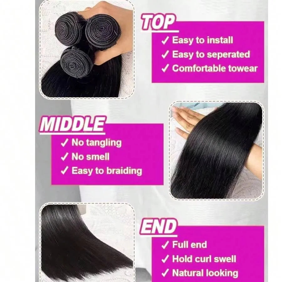 Double Weft 32 34 36 38 Inch Bone Straight Vietnamese Hair Bundle Human Hair Weaving Bundle Original Raw Hair Bundle For Women