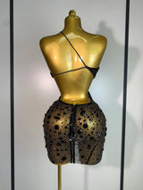 New Arrival Women 2025 Sexy Backless Hollow Out Diamond Evening Prom Gown Birthday Luxury Celebrate Stage Nightclub Outfit