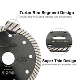 SHDIATOOL 10pcs Super-Thin Diamond Turbo Blades Cutting Ceramic Tile Granite Disc Saw Blade Cutter Marble Diameter 4" 4.5" 5"