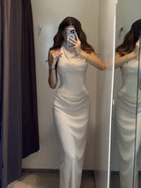 High Neck Short Sleeve Tassel Trim Midi Dress Slim Fit Bodycon 2026 Summer Women Elegant Dress Galm Casual Lady Long Dress