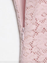 Women Pink Color Block Lace Spaghetti Strap Mini Dress Sweet Deep V Sleeveless Bubble Hem Dresses 2026 Daily Dating Casual Gown