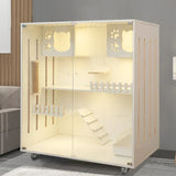 Solid Wood Cages Super Large Cat Villa Double-storey Cat Cage House Home Luxury Nest Cat Cabinet Indoor Pet  House
