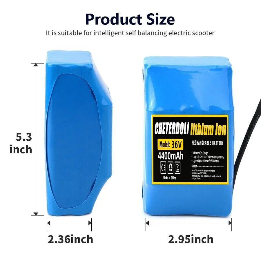 High-quality Battery 36V 12Ah 10s2p Rechargeable Lithium-ion Battery for Electric Self-balancing Scooter,HoverBoard and Unicycle