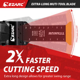 EZARC 12PCS Tanium Oscillating Saw Blades Set, Standard Length & Extra-Long Multitool Blades for Metal, Wood Nails, Plastic