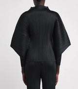 Miyake Pleated Skyline High-Neck Long Sleeves Top