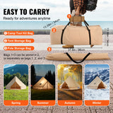 SucceBuy Canvas Bell Tent 4 Seasons 5m Yurt Tent Canvas Tent for Camping with Stove Breathable Tent Holds up to 8 People