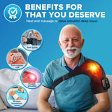 Adjustable Electric Heating Shoulder Massage Belt with LED Hot Compress Back Support Shawl for Relaxation