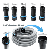 1 1/4 Inch X 10 Feet Dust Collection Hose Kit for Home and Vacuums System with 5 Adapters of Woodworking Power Tool