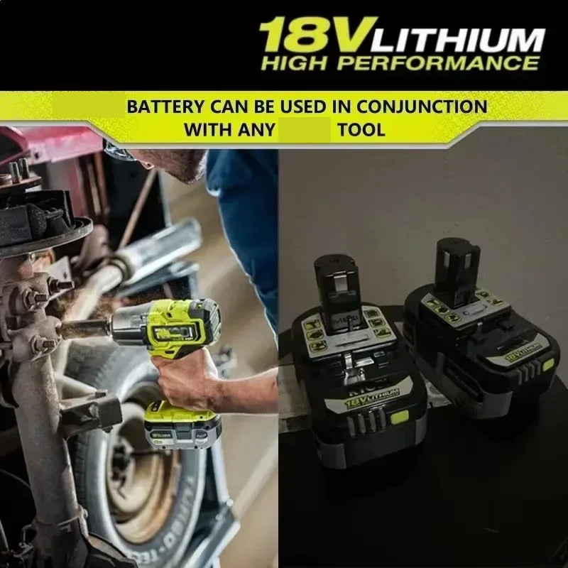for RYOBI high-performance lithium battery 18V low self discharge, suitable for all tools P107 P108 P109 RB18L20