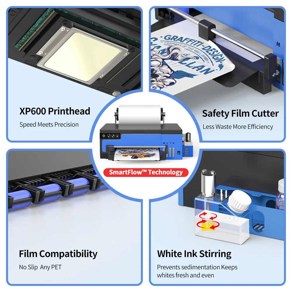 A4 DTF Printer XP600 Printhead 21cm Direct to Film Printer for Dark Light T-Shirt Fabric Garment Clothes DTF Printing Machine