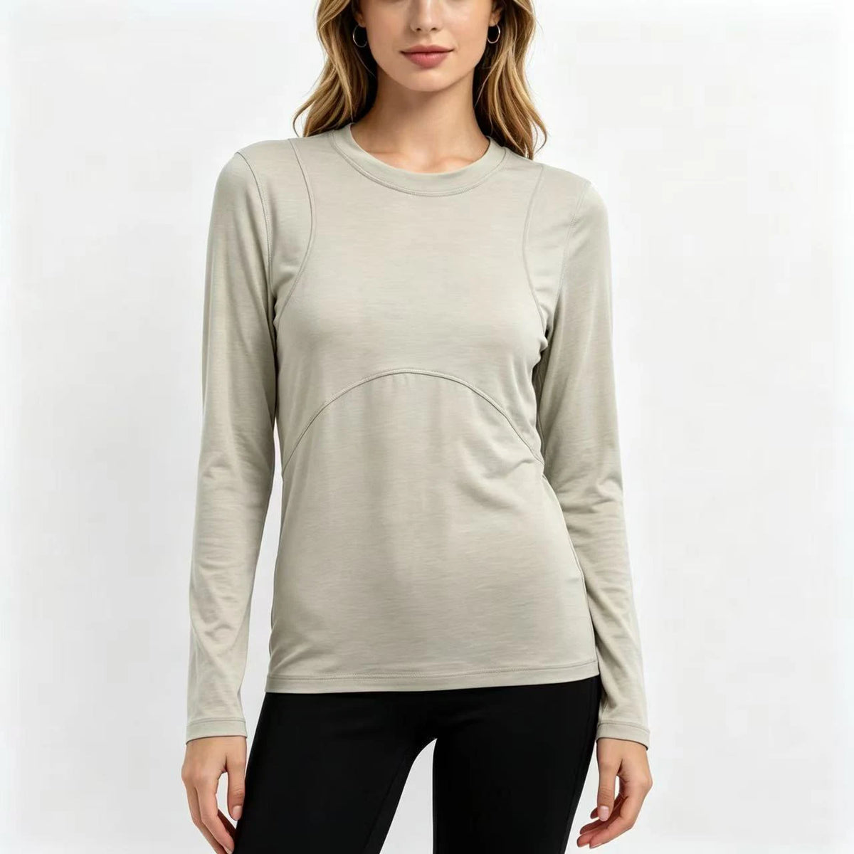 Women's Merino Wool Long Sleeve Shirts Outdoor Sports Yoga T Shirt Women Merino Wool Base Layer Tops Soft Breathable Quick Dry