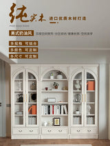 Retro arched free combination whole wall to living room cabinet bookcase