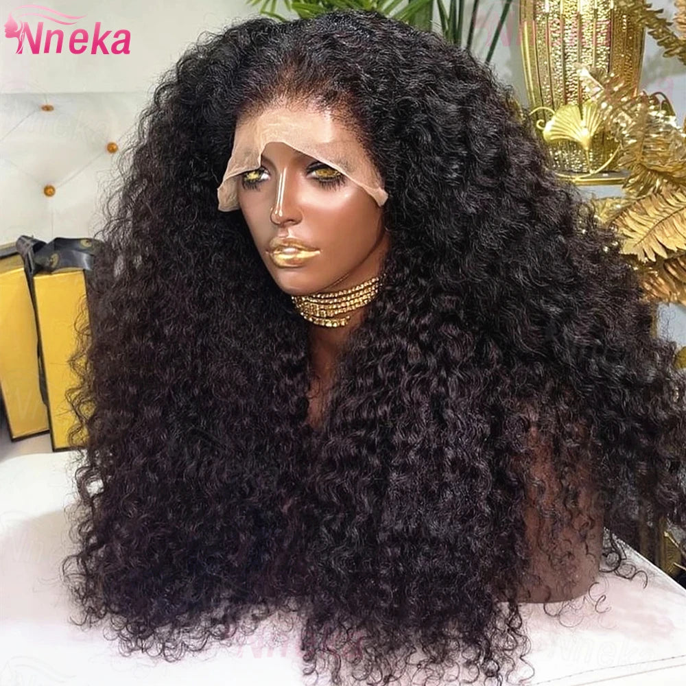 250 Density Water Wave 13X6 13X4 Hd Transparent Lace Deep Wave Frontal Wigs Pre Plucked Human Hair Curly Wigs For Black Women