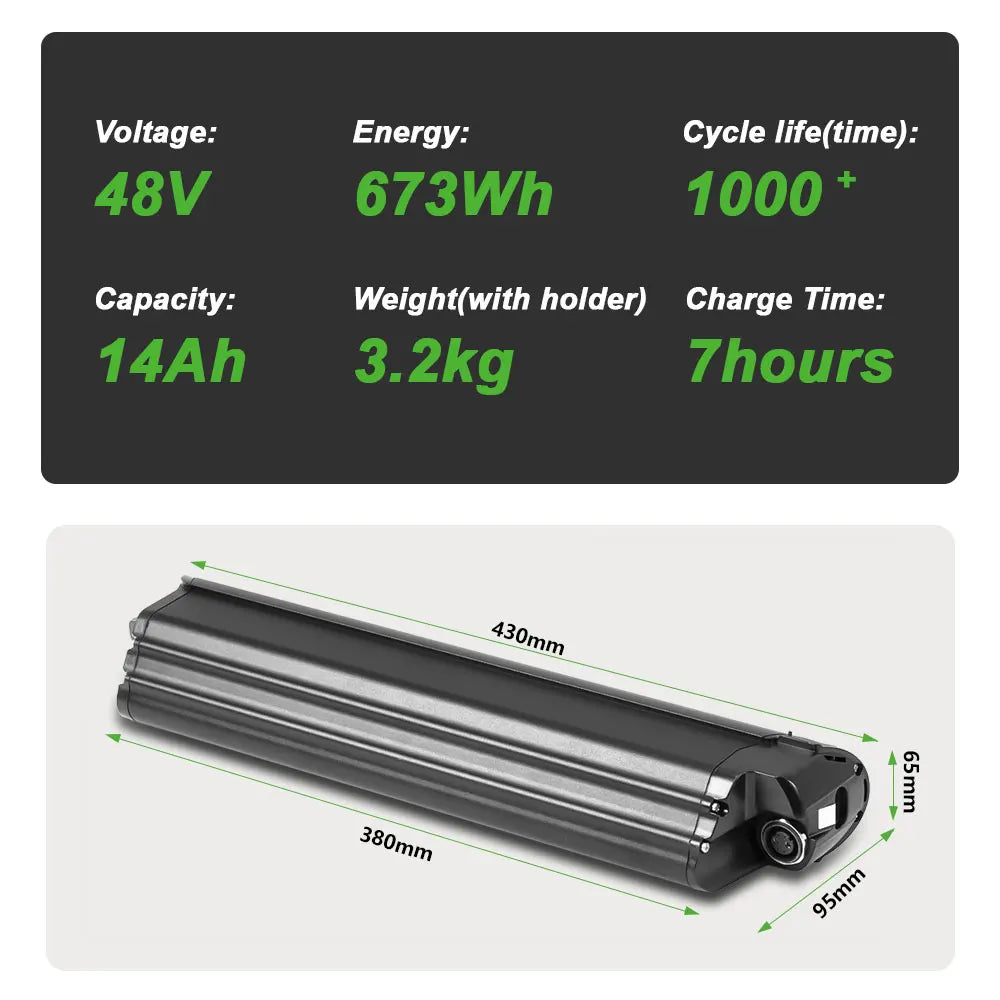 YOSE POWER 48V14Ah Electric Bike Battery Fit for Aventon Pace 500.2 500.3 and 500.3 Step-Through Battery Replacement