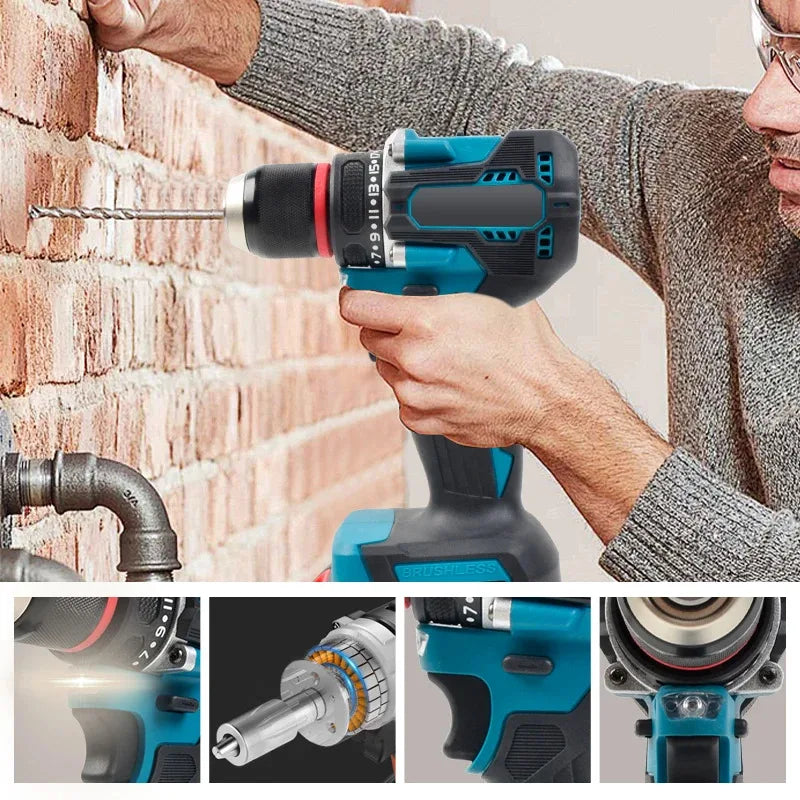 Pro-Grade Original Makita DDF487 Cordless Driver Drill Brushless Electric Impact Screwdriver 18V Rechargeable Power Tool