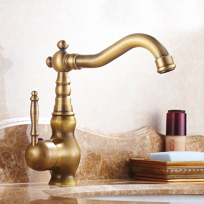 Shinesia Black Bronze Gourmet Kitchen Faucet Deck Mounted Bathroom Basin Sink Hot and Cold Water Mixer Taps