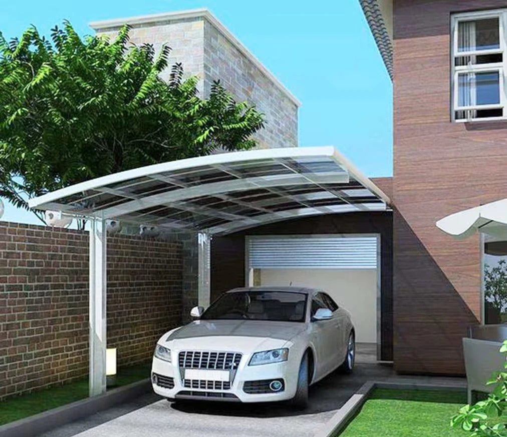 Modern Aluminum Carport Single L-shape Customized Outdoor Garden Parking Shelter for Driveway Yard Garden Canopy Tent